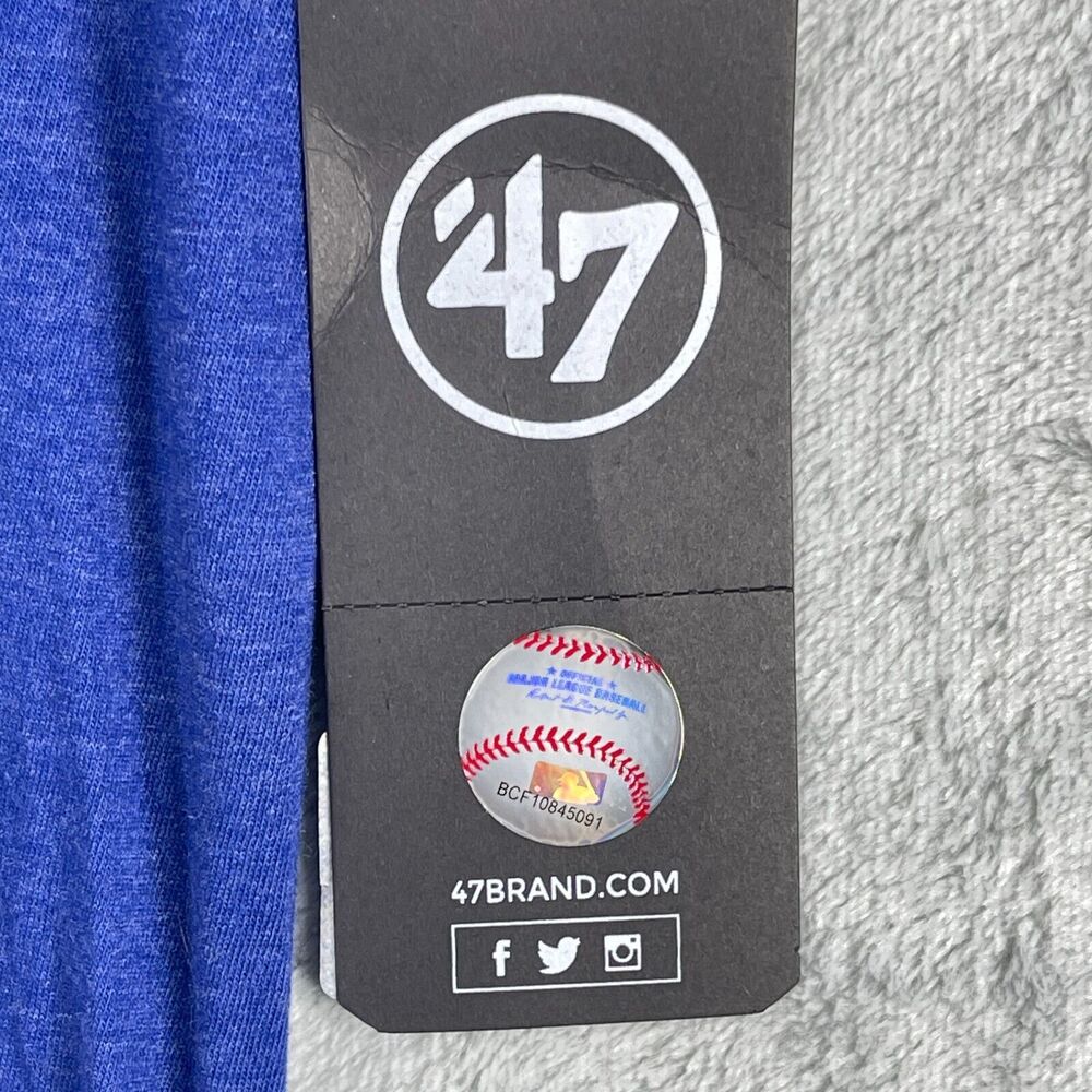 47 Brand T-Shirt Men XXL Blue LA Dodgers Blue Heaven Has Seven World Series - Picture 5 of 10